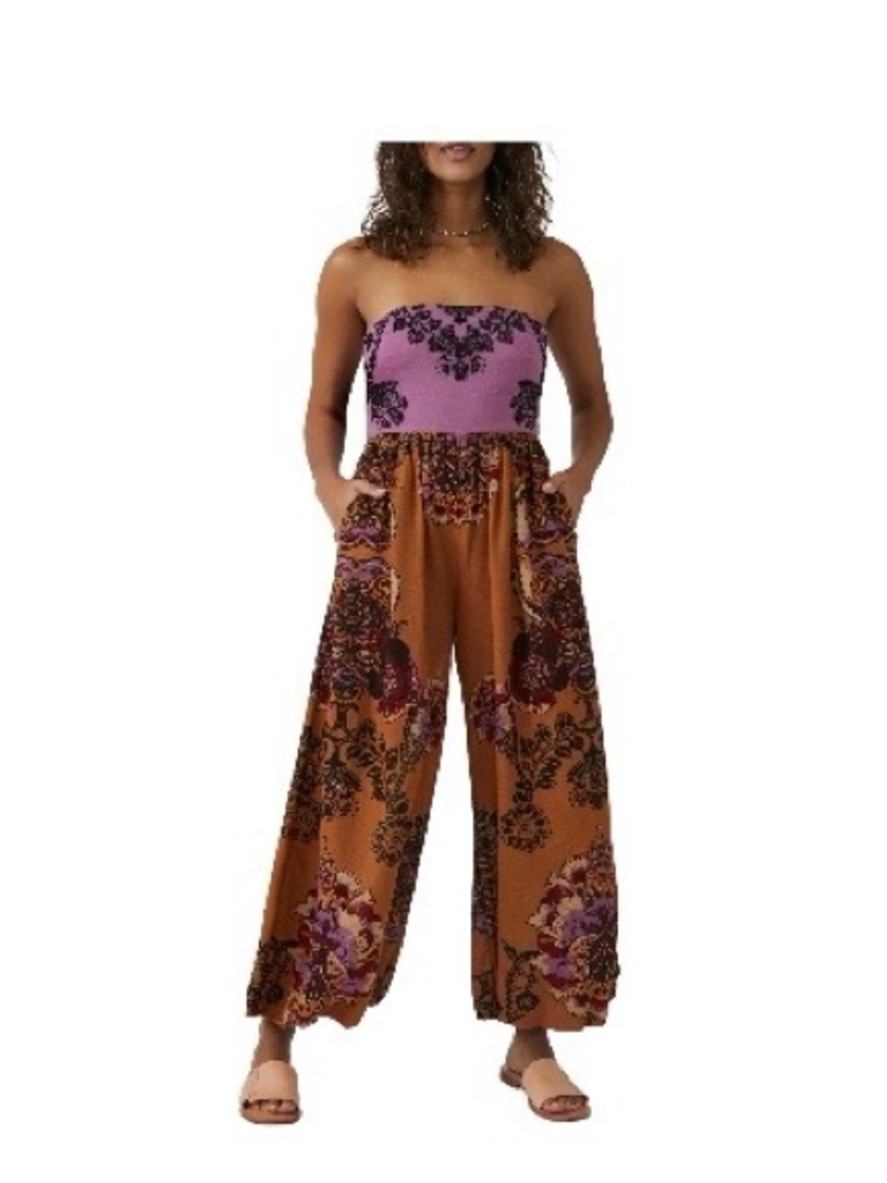 Boho Floral Strapless jumpsuit